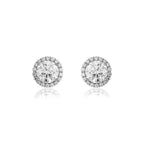 Brinco Solitário Moissanita com Moldura 2,00ct