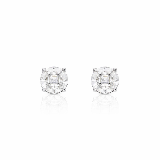 Brinco Solitário Cluster Moissanitas 1,50ct