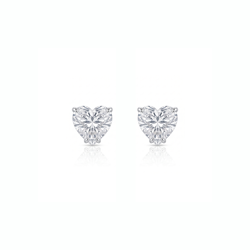 Brinco Solitário Coração de Moissanita 10mm - 5,50ct