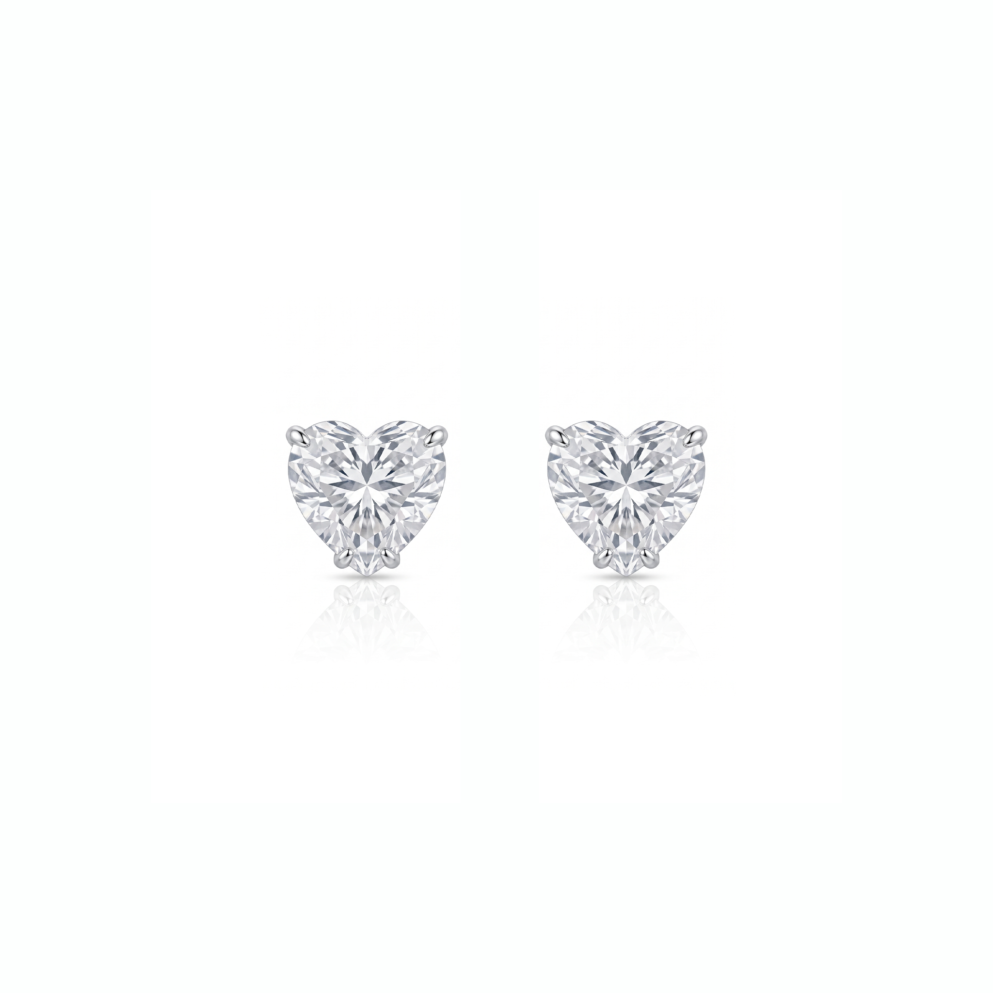 Brinco Solitário Coração de Moissanita 10mm - 5,50ct