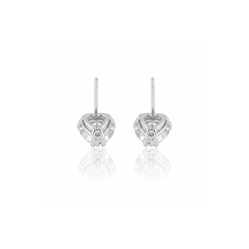 Brinco Solitário Coração de Moissanita 10mm - 5,50ct