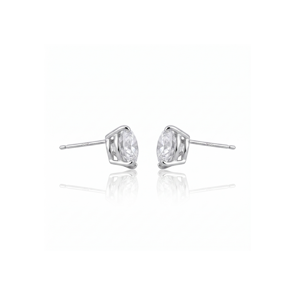 Brinco Solitário Coração de Moissanita 10mm - 5,50ct
