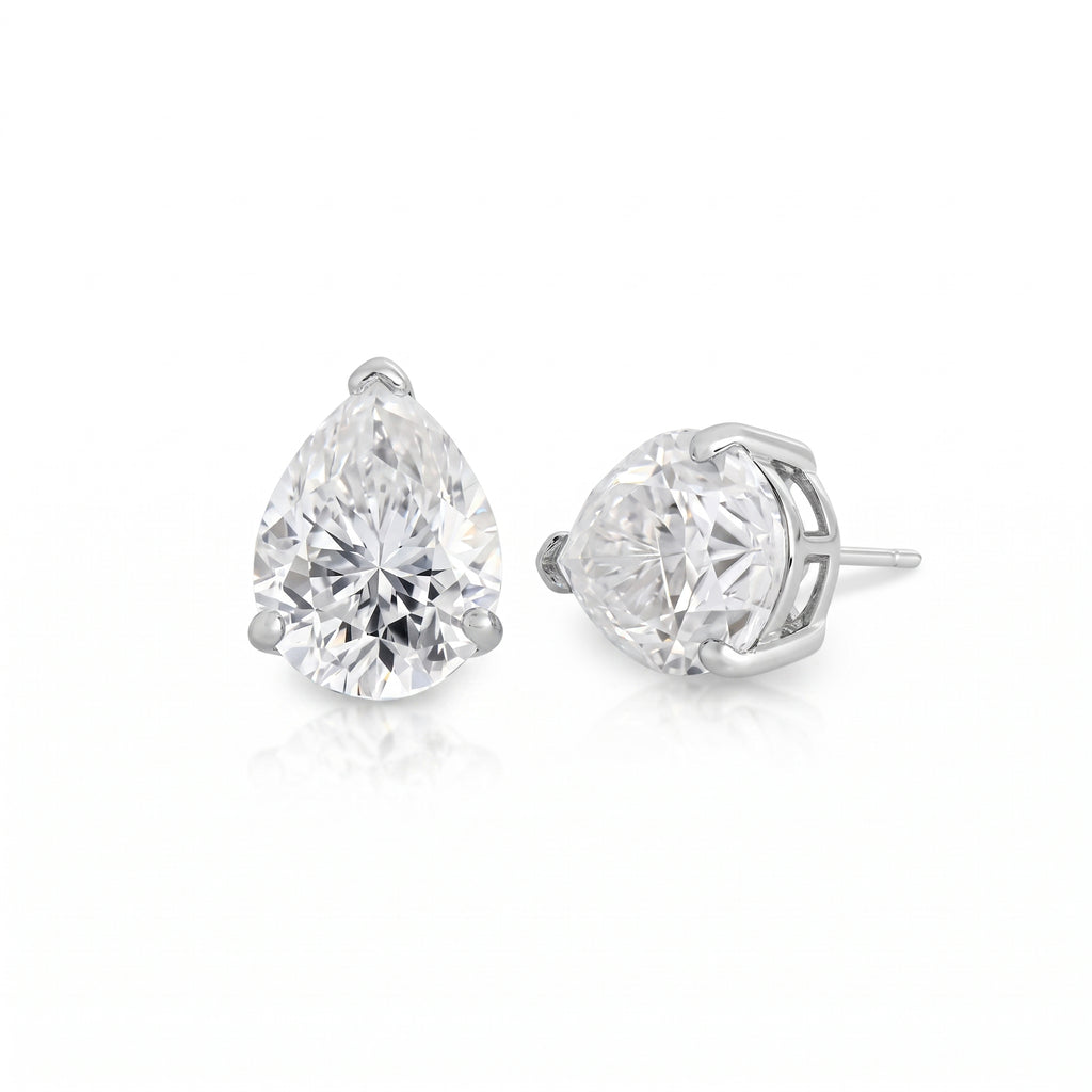 Brinco Solitário Gota de Moissanita 10mm - 7ct