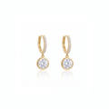 Brinco Argola com Solitário de Moissanita 7mm - 1.25ct