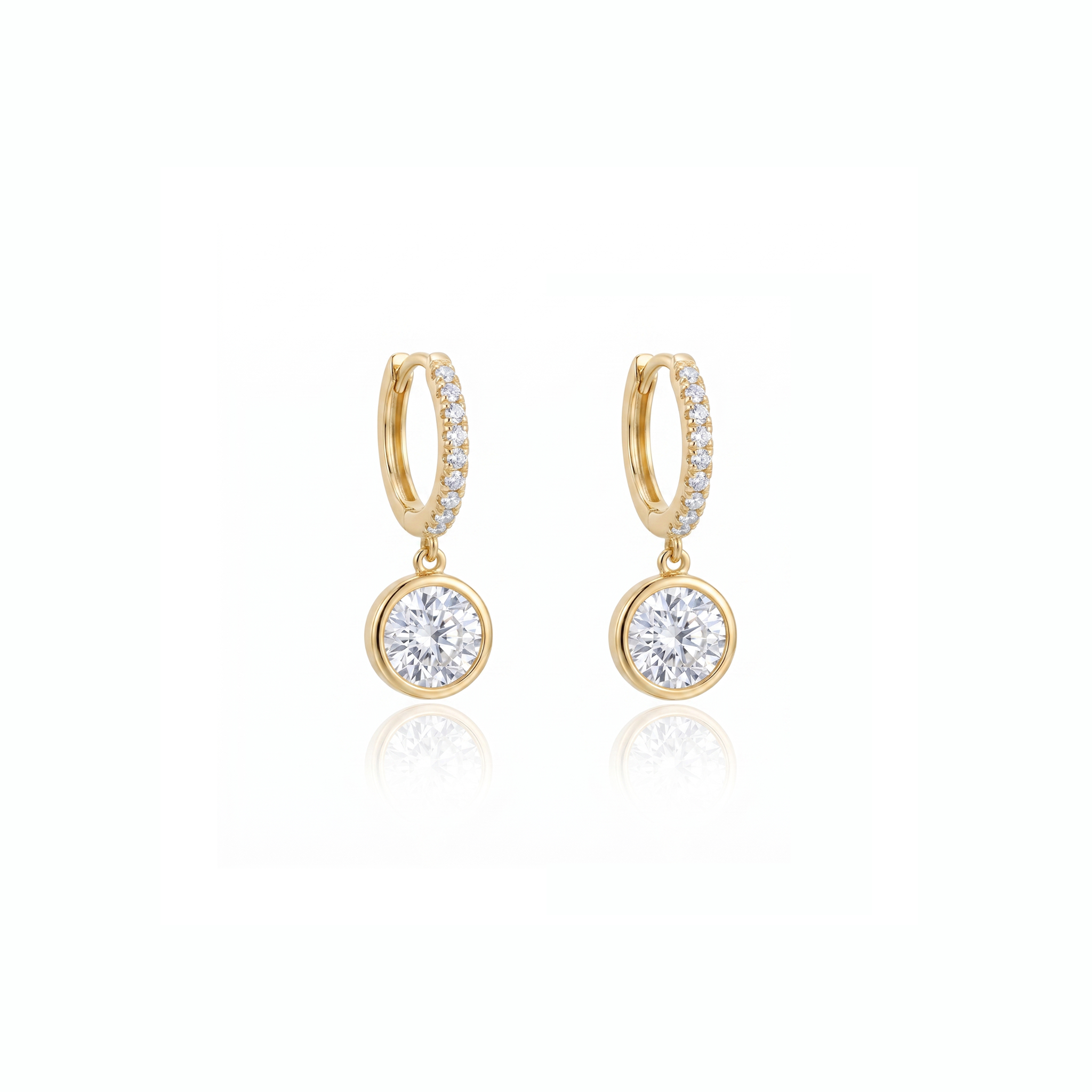 Brinco Argola com Solitário de Moissanita 7mm - 1.25ct