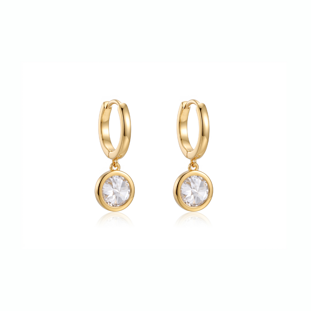 Brinco Argola com Solitário de Moissanita 7mm - 1.25ct
