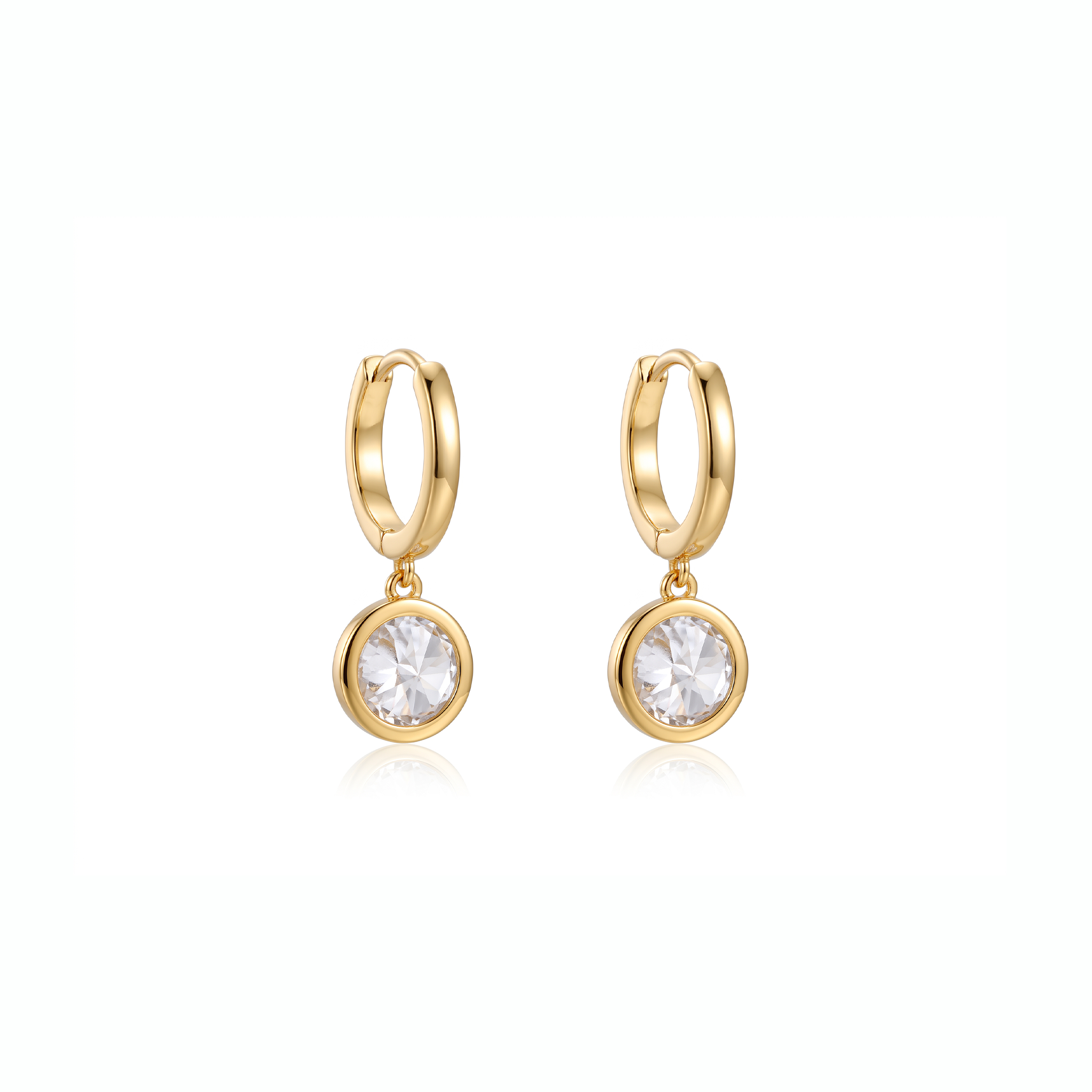 Brinco Argola com Solitário de Moissanita 7mm - 1.25ct