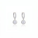 Brinco Argola com Solitário de Moissanita 7mm - 1.25ct