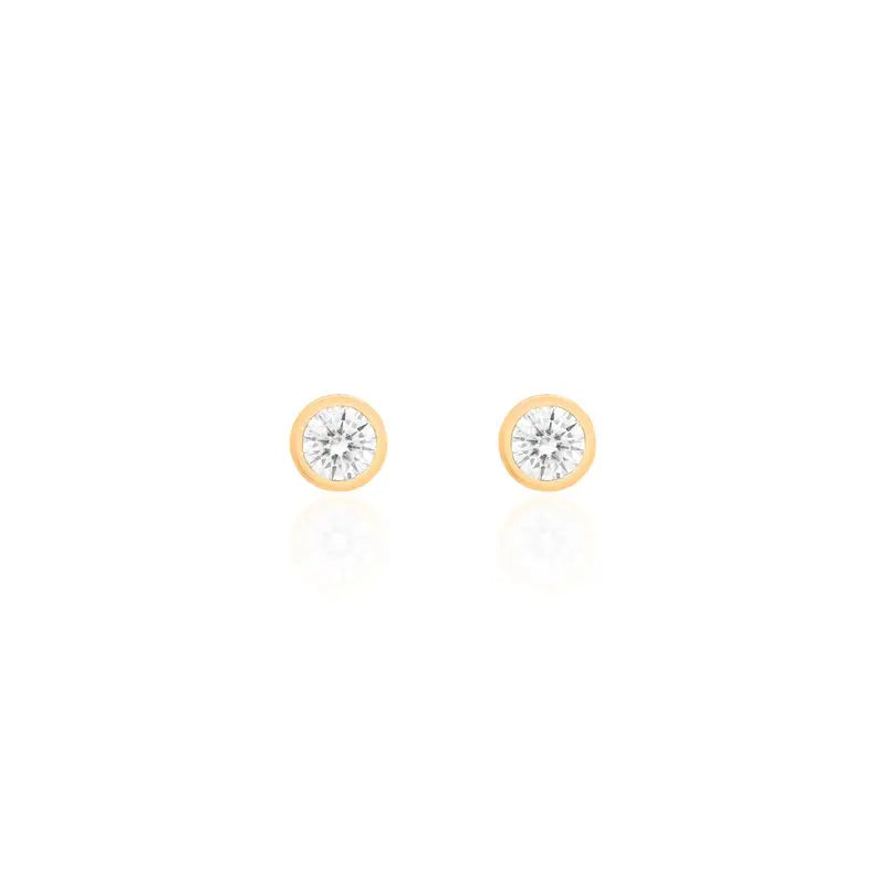 Brinco Solitário de Moissanita 6.5mm Inglesa - 1ct