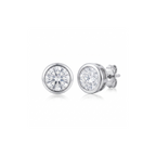 Brinco Solitário de Moissanita 6.5mm Inglesa - 1ct
