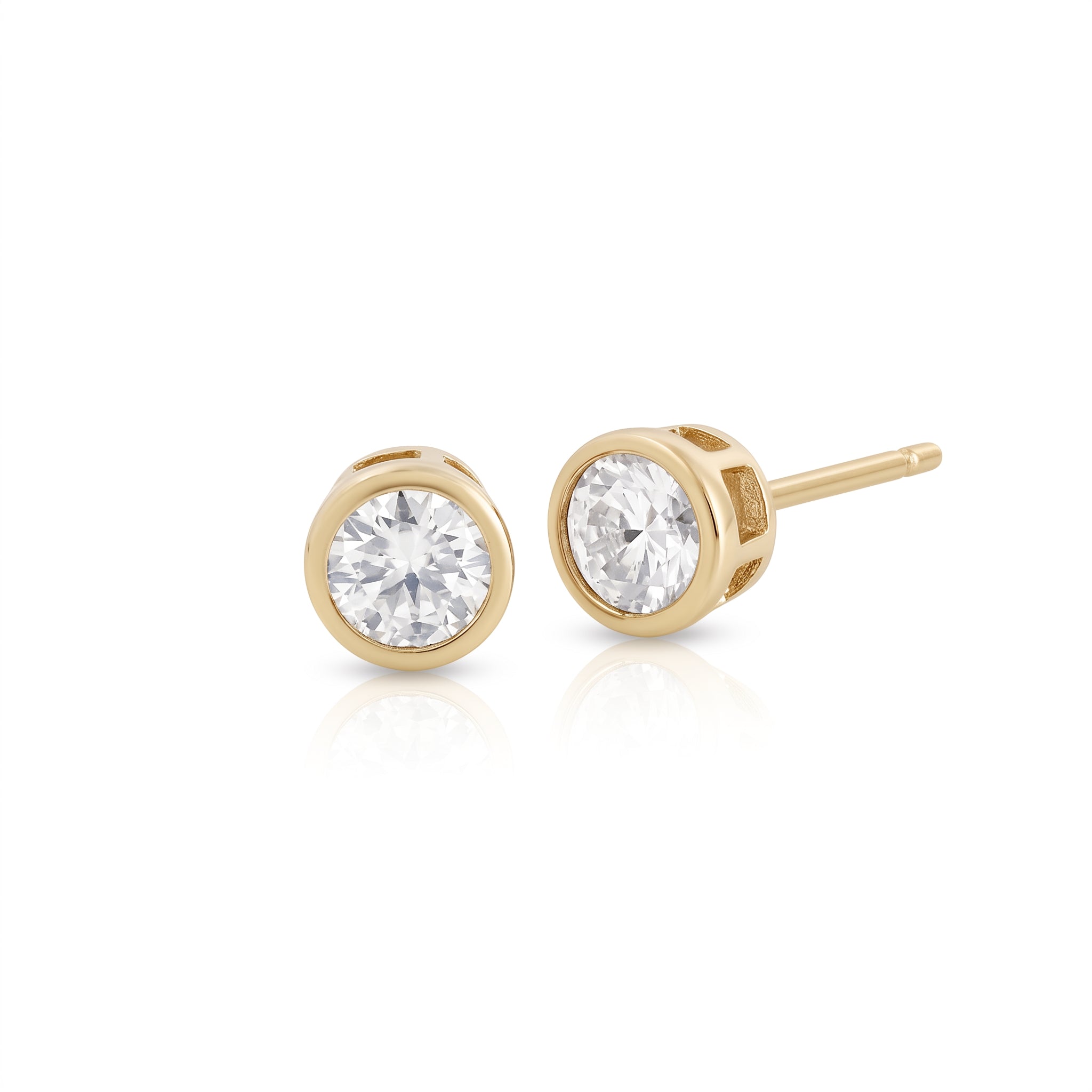 Brinco Solitário de Moissanita 6.5mm Inglesa - 1ct