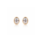 Brinco Solitário Oval de Moissanita 6x8mm Inglesa - 3ct