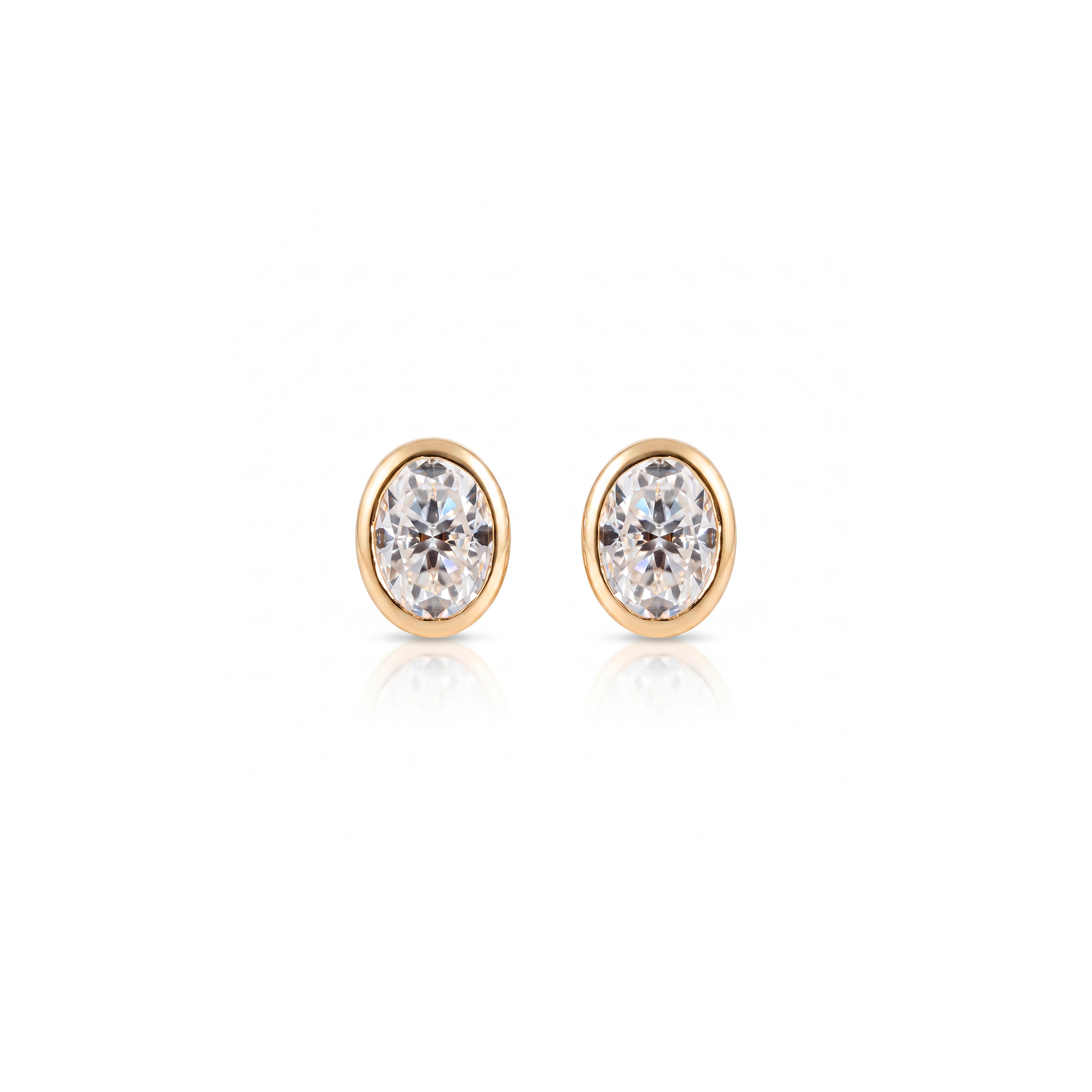 Brinco Solitário Oval de Moissanita 6x8mm Inglesa - 3ct