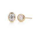 Brinco Solitário Oval de Moissanita 6x8mm Inglesa - 3ct