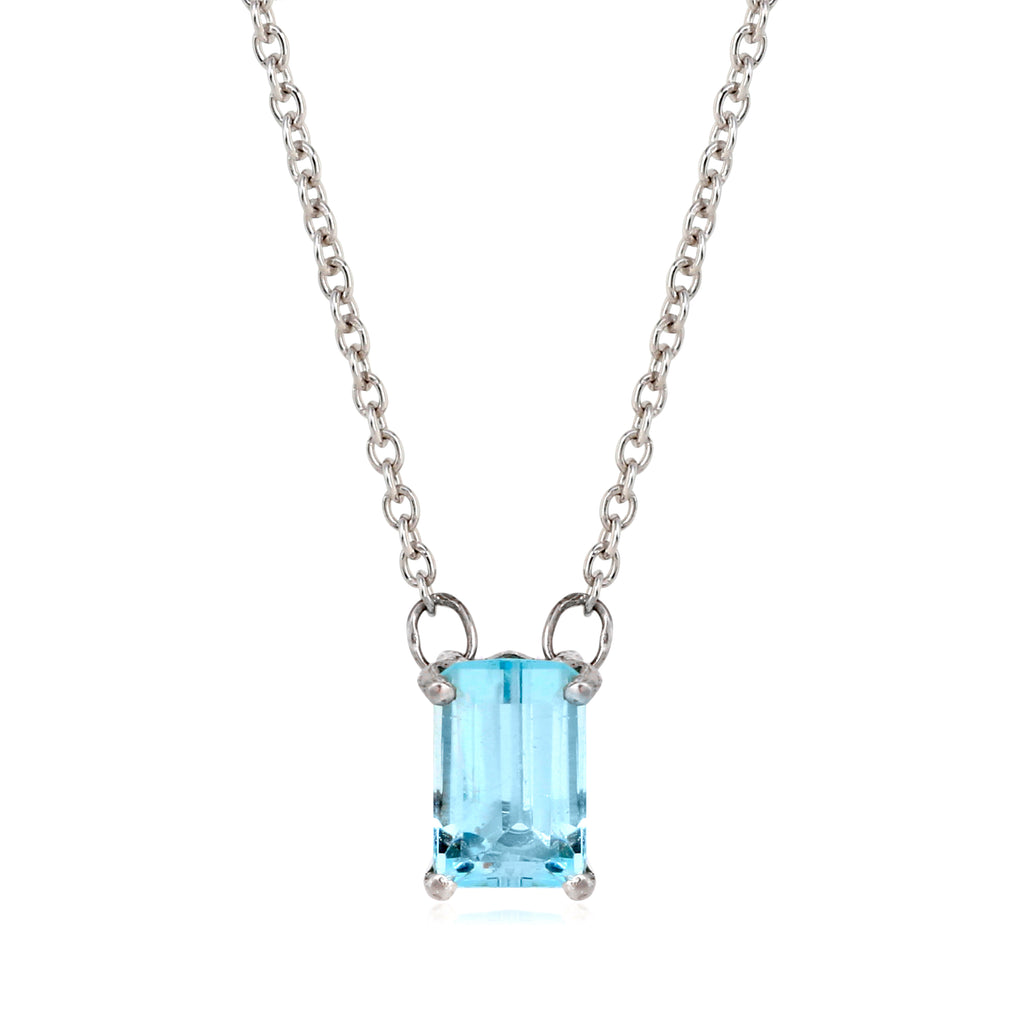 Colar Topázio Azul Baguete 0,79ct