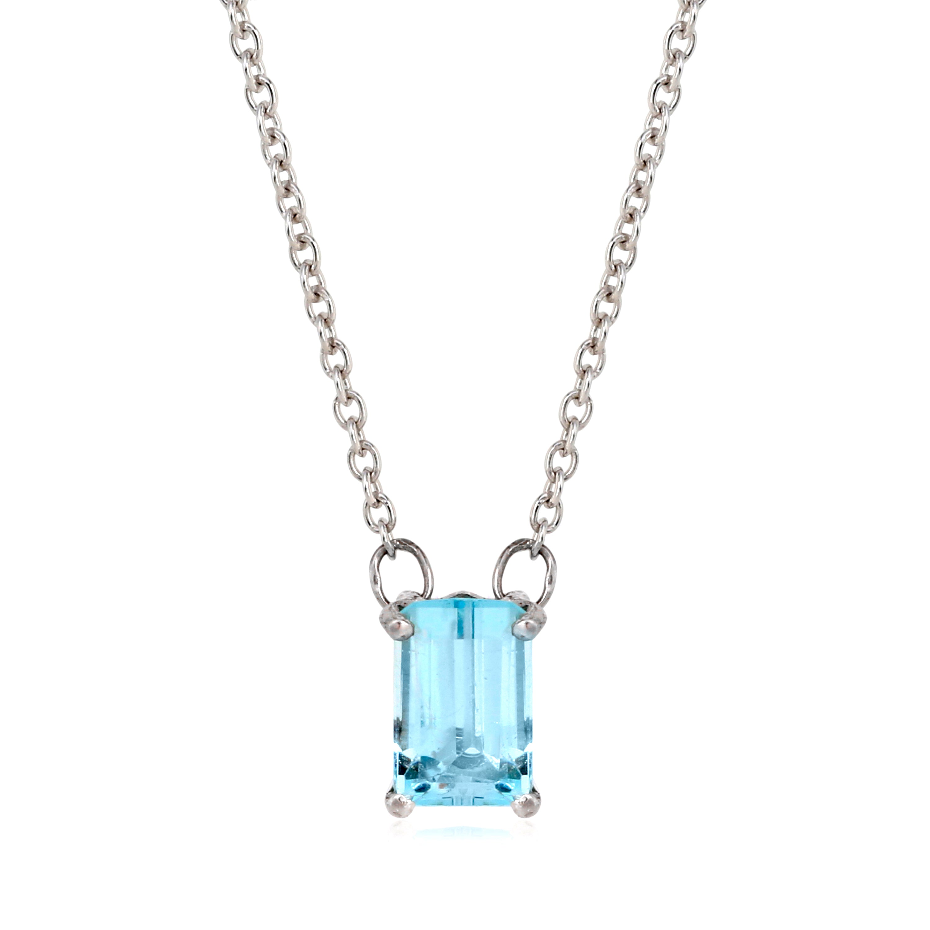 Colar Topázio Azul Baguete 0,79ct