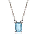 Colar Topázio Azul Natural  Retangular 1,53ct