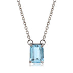 Colar Topázio Azul Natural  Retangular 1,53ct