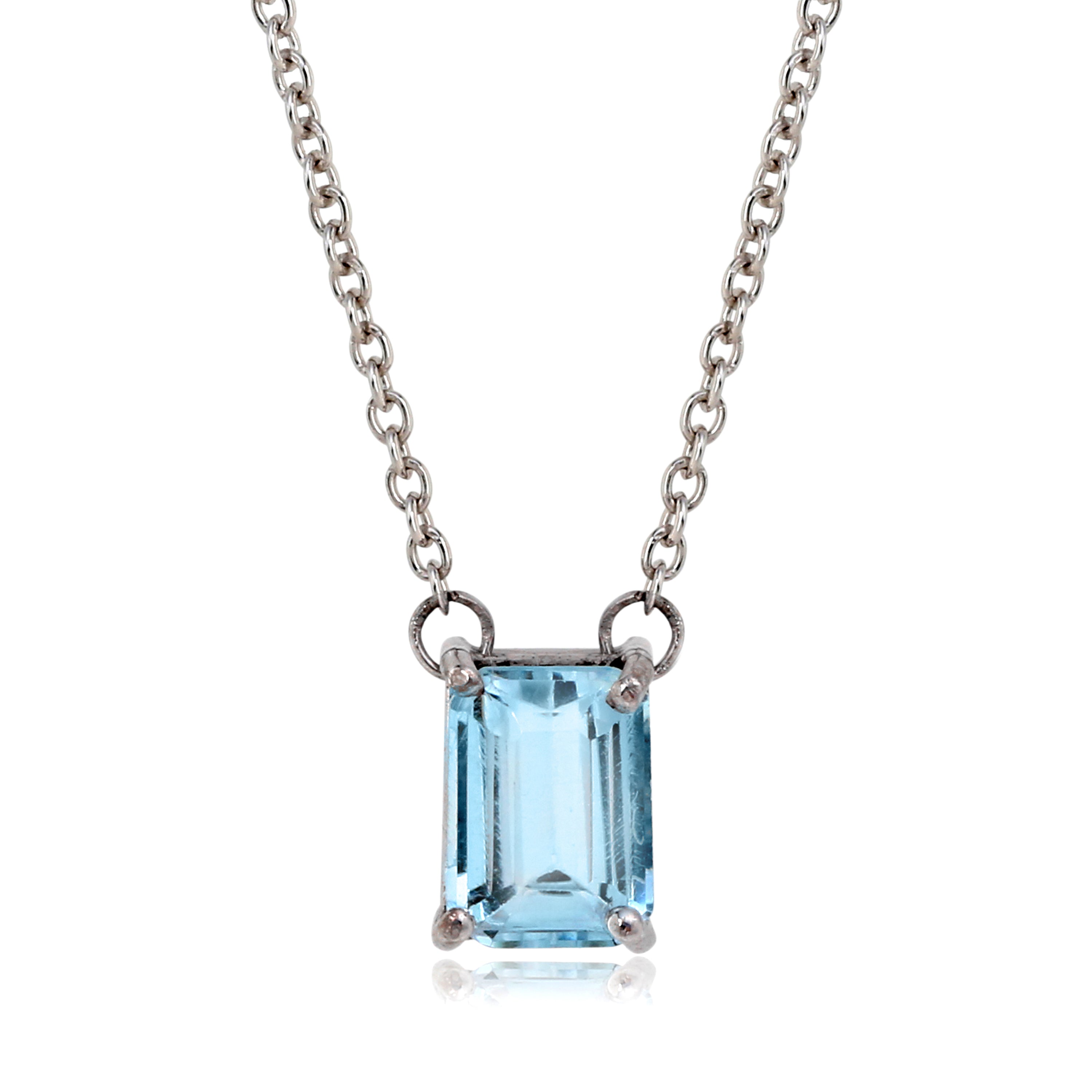 Colar Topázio Azul Natural  Retangular 1,53ct