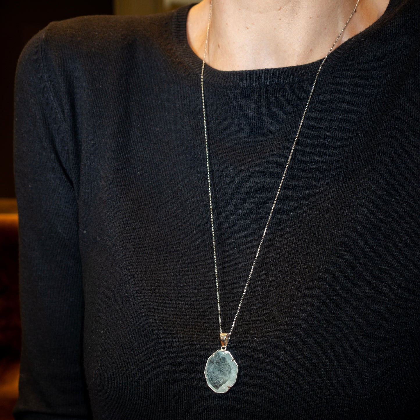 Pingente Água Marinha Natural