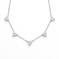 Colar Choker 5 Corações Moissanita 1,50ct