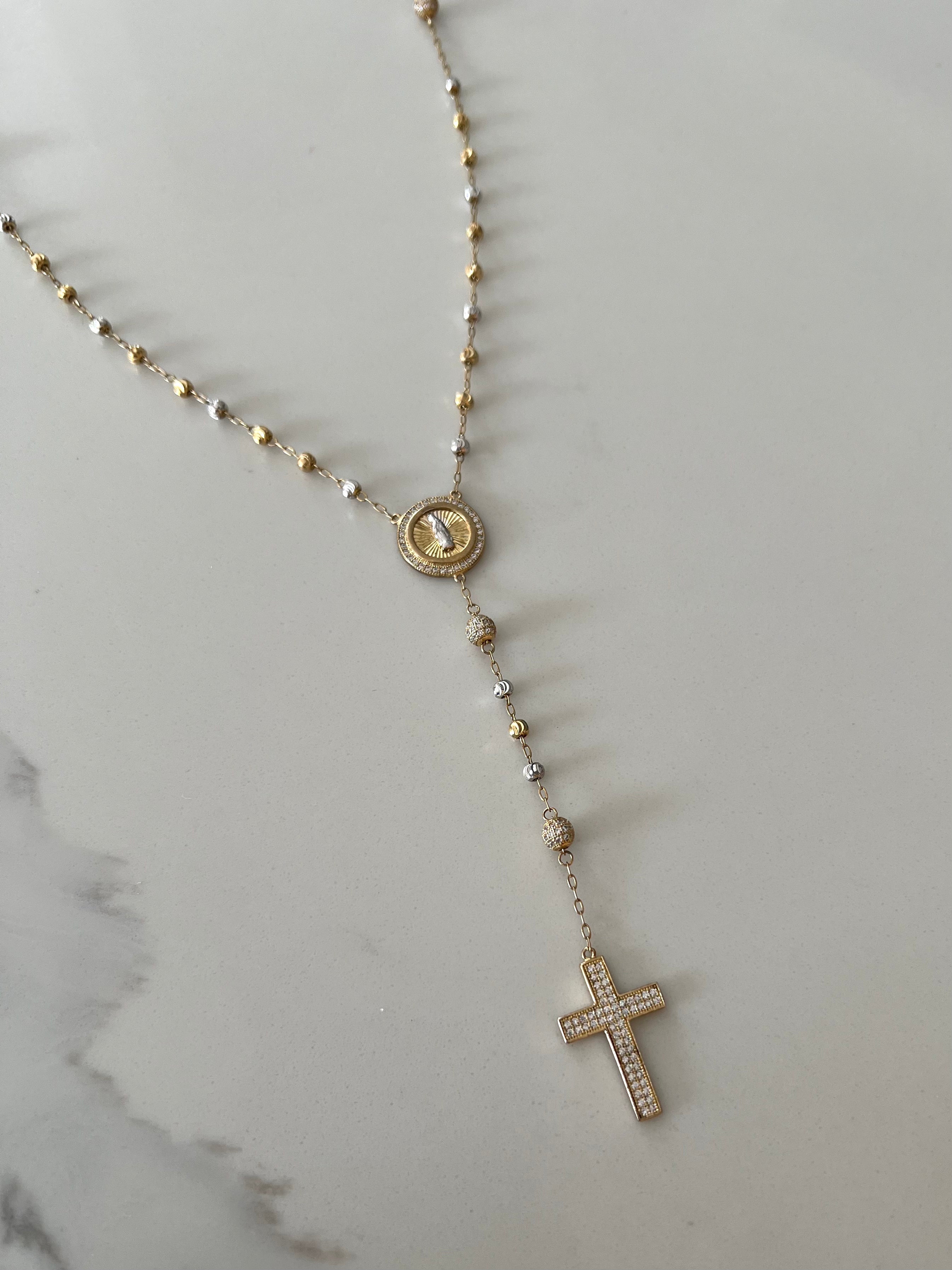 Colar Terço com Zircônias