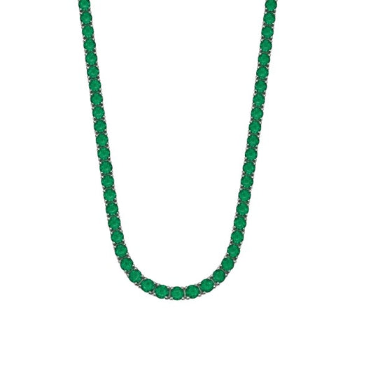 Colar Riviera 3mm 4 Garras Esmeralda Fusion