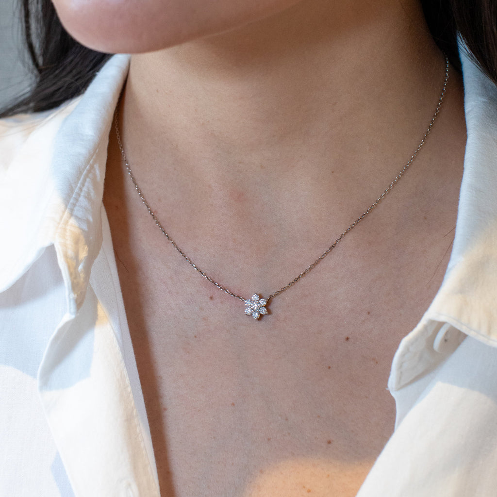 Colar Roseta Moissanita 0,50ct