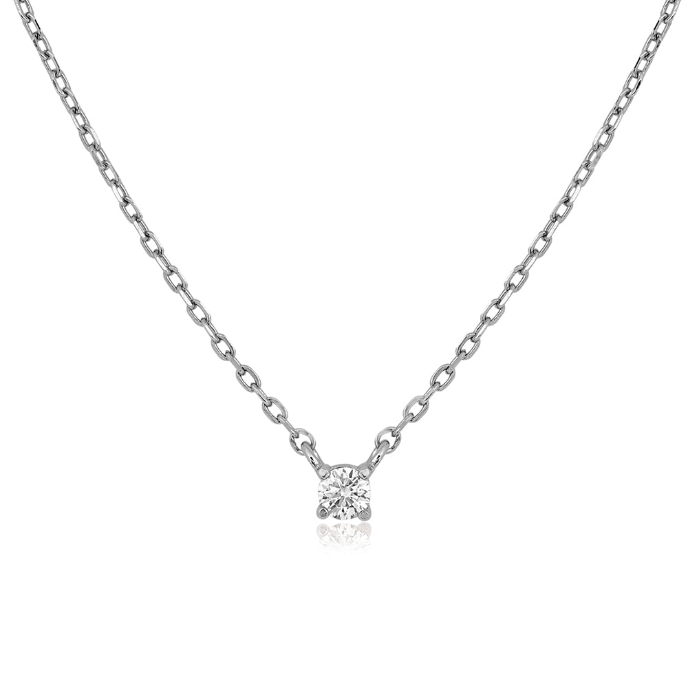 Colar Solitário Moissanita 0,10ct