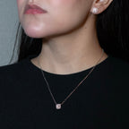 Colar Quadrado com Moldura Moissanita 1,00ct