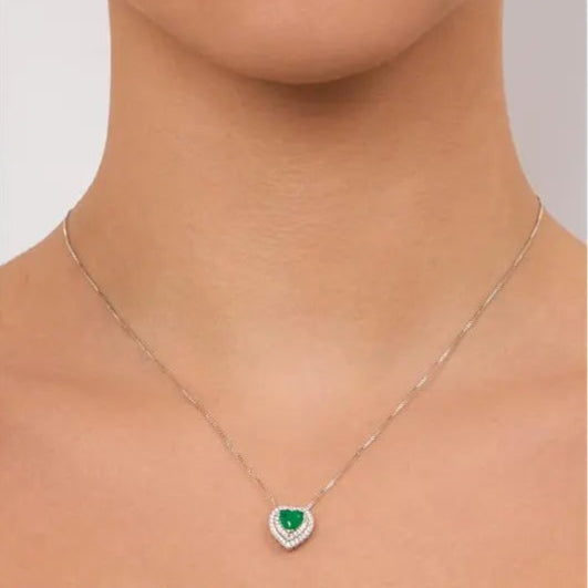 Colar Coração com Moldura