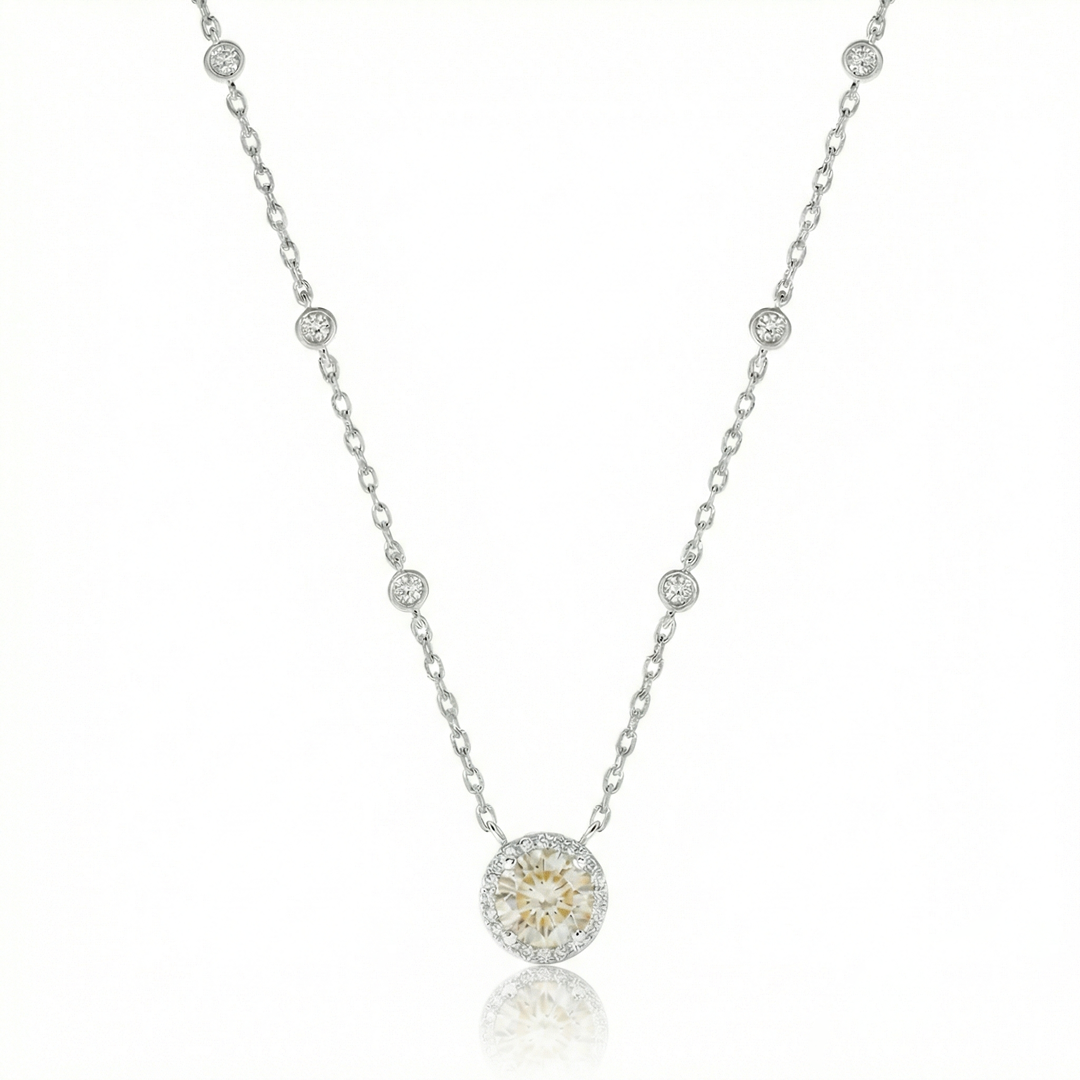 Colar Solitário Fancy Moissanita