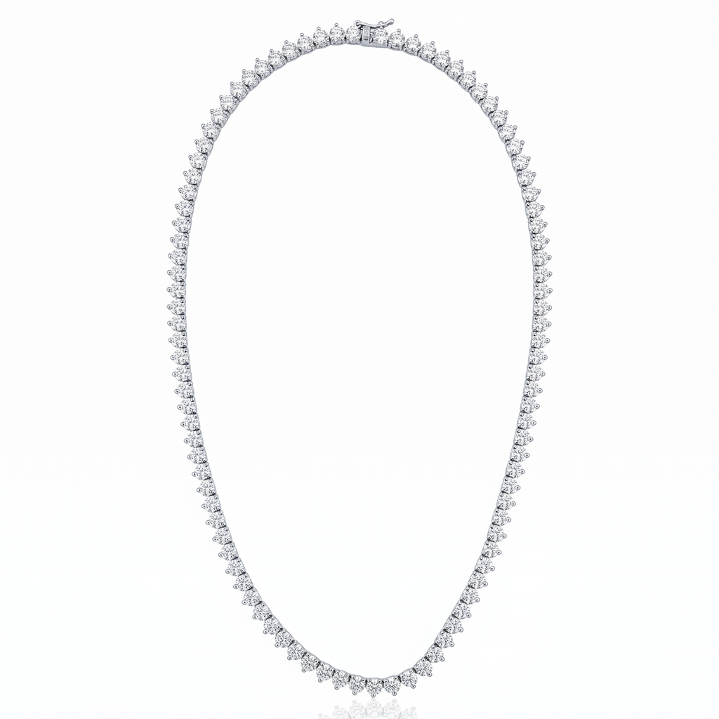 Colar Riviera Moissanita 4mm 3 Garras - 24,19ct