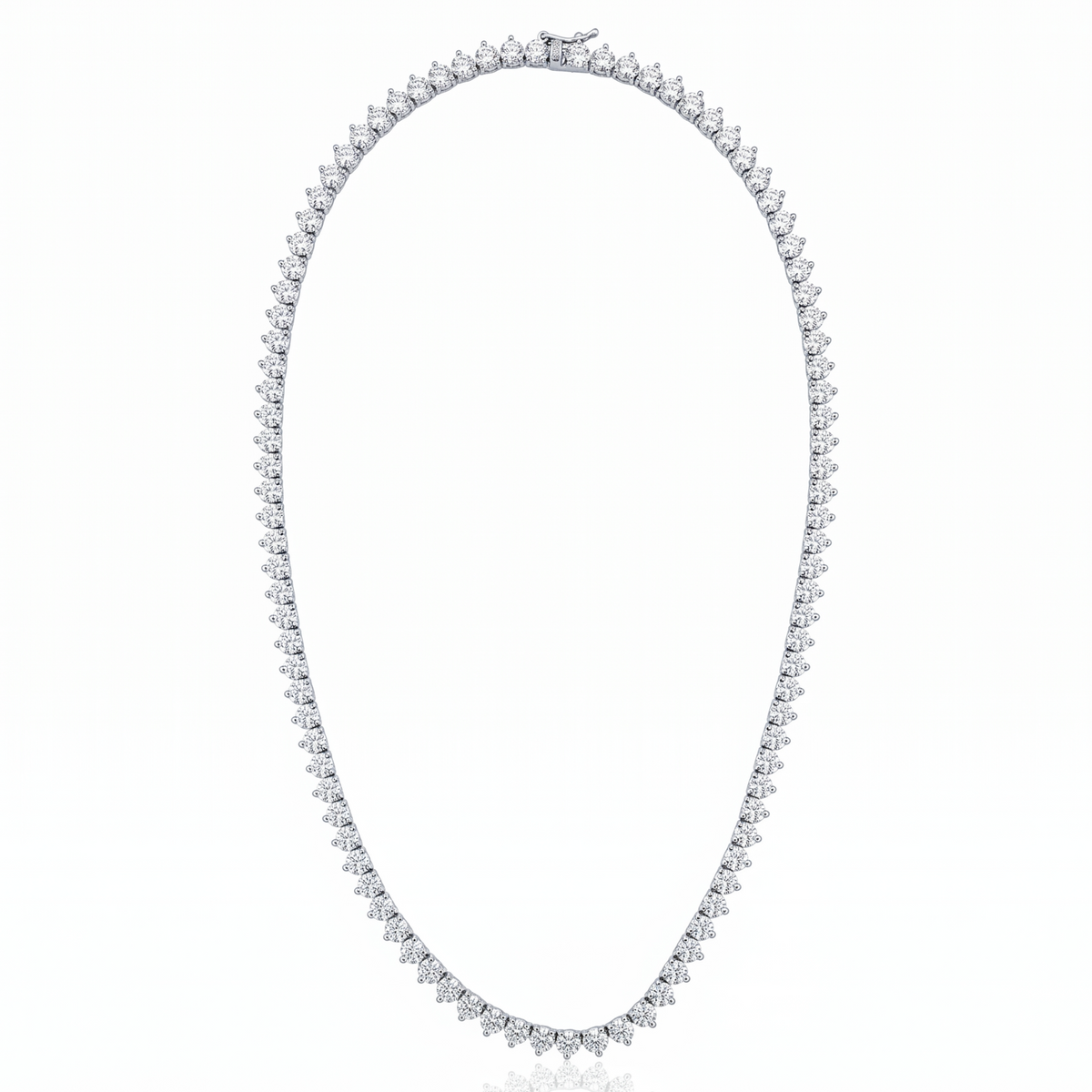 Colar Riviera Moissanita 4mm 3 Garras - 24,19ct