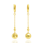 Brinco Argola com Bolinha Penduradas 12mm