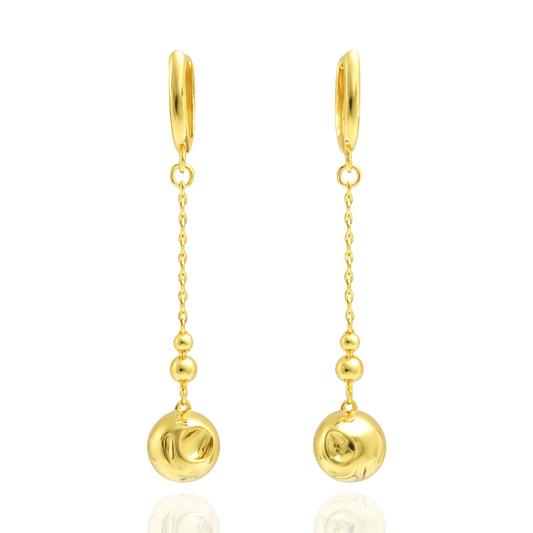 Brinco Argola com Bolinha Penduradas 12mm