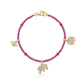 Pulseira Fio de Rubi com Amuletos