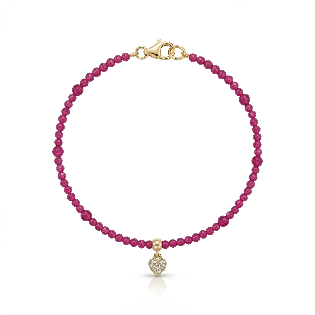 Pulseira Fio de Rubi com Coração