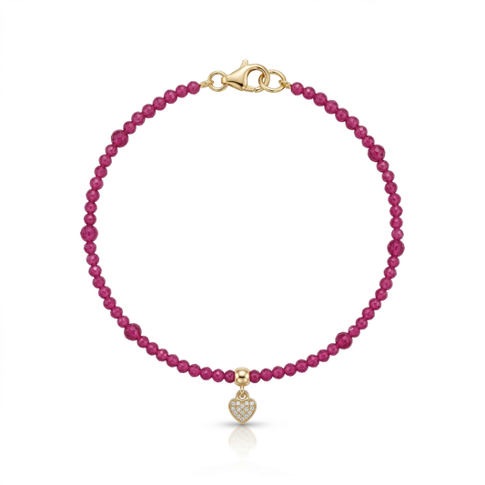 Pulseira Fio de Rubi com Coração