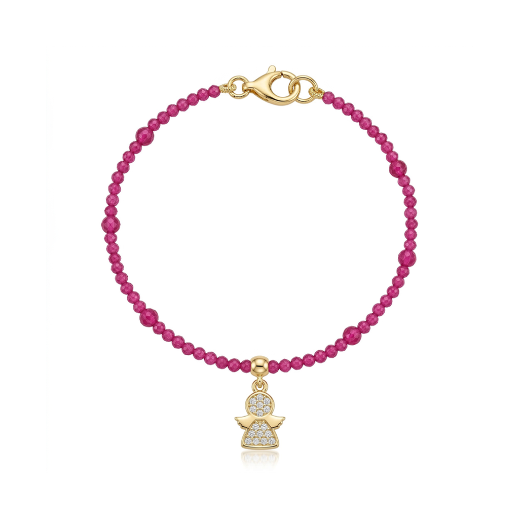 Pulseira Fio de Rubi com Anjinho