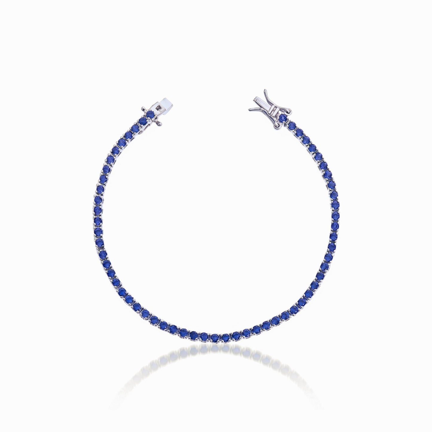 Pulseira Riviera Safira  2mm 4 garras