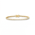 Pulseira Riviera 2mm 3 Garras Banho de Ouro