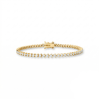Pulseira Riviera 2mm 3 Garras Banho de Ouro