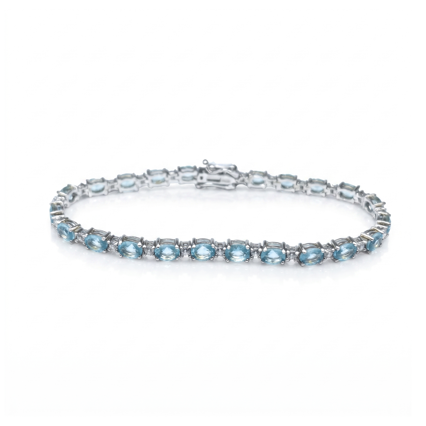 Pulseira Água Marinha e Zircônias