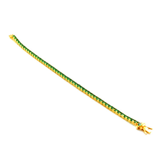 Pulseira Riviera Esmeralda 3mm 4 Garras