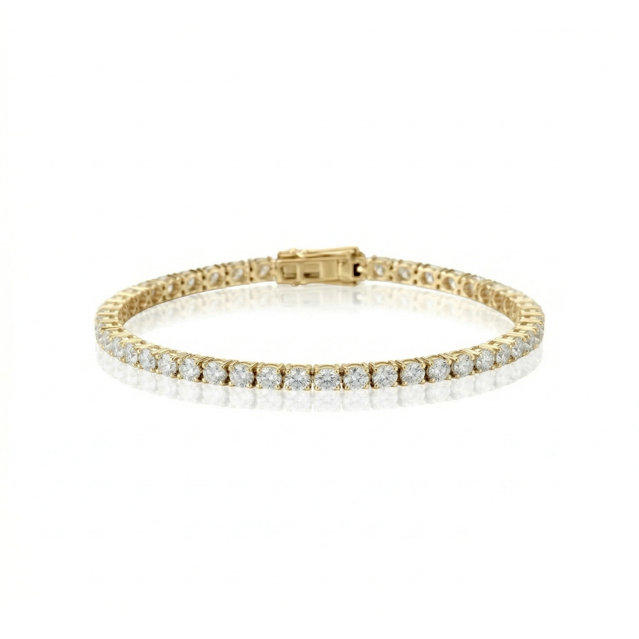 Pulseira Riviera 2mm 4 Garras Ouro