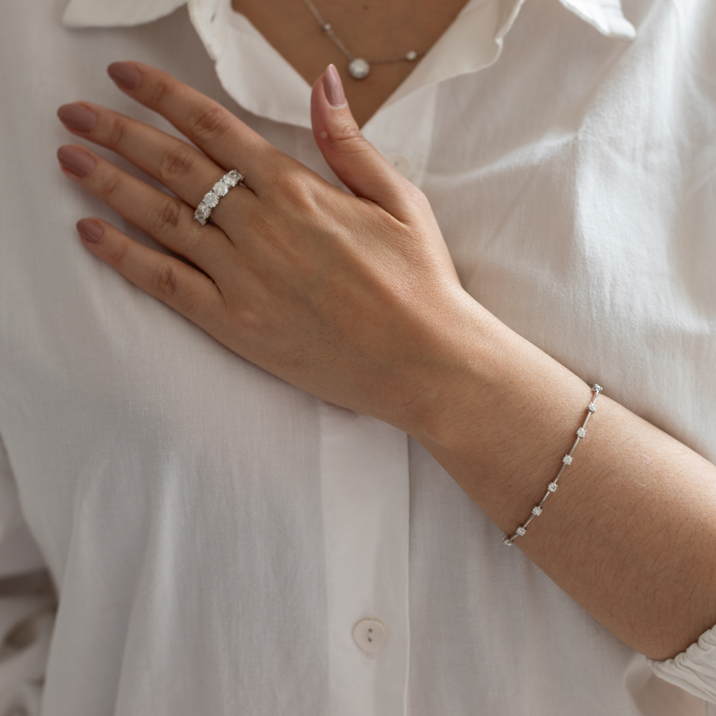 Pulseira Moissanitas Salpicadas