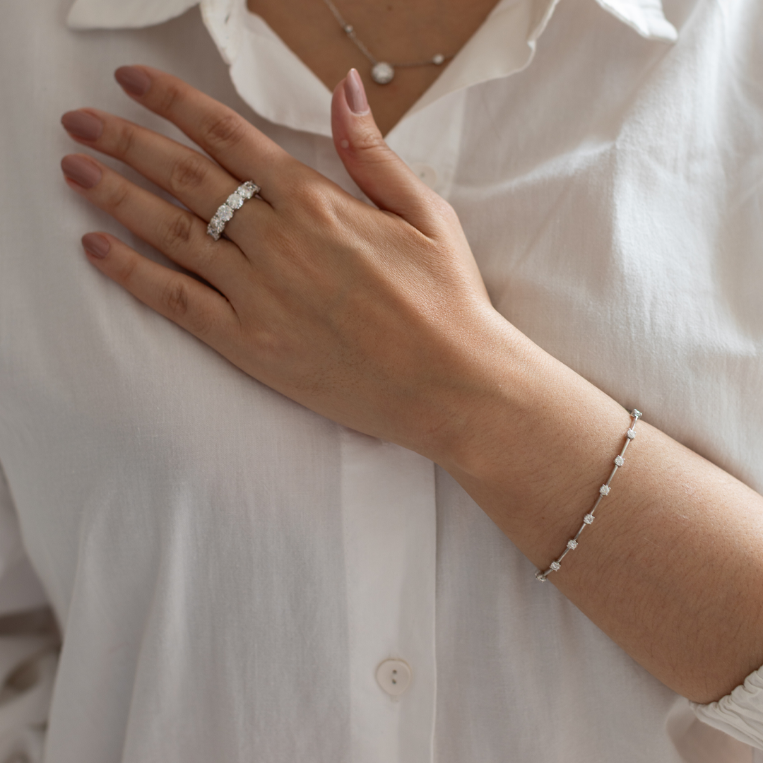 Pulseira Moissanitas Salpicadas