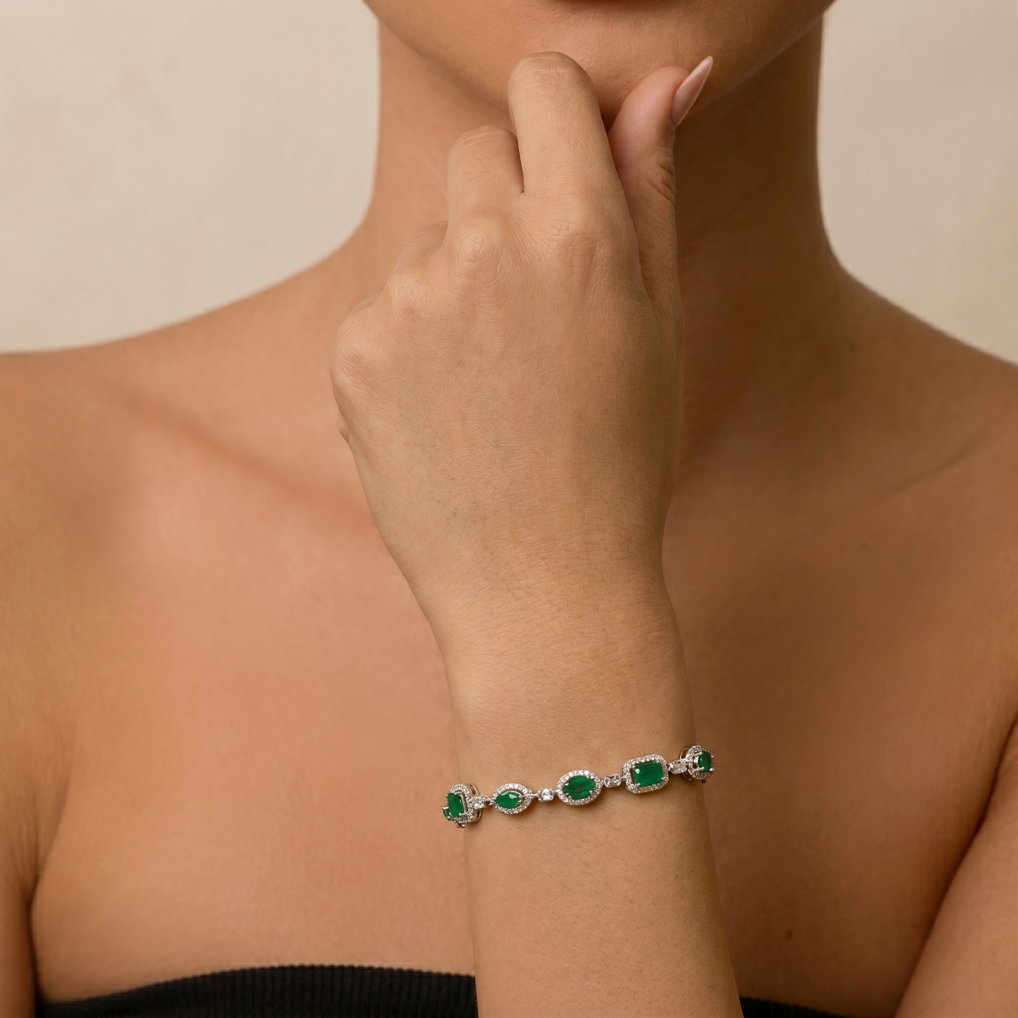 Pulseira Composição de Esmeraldas