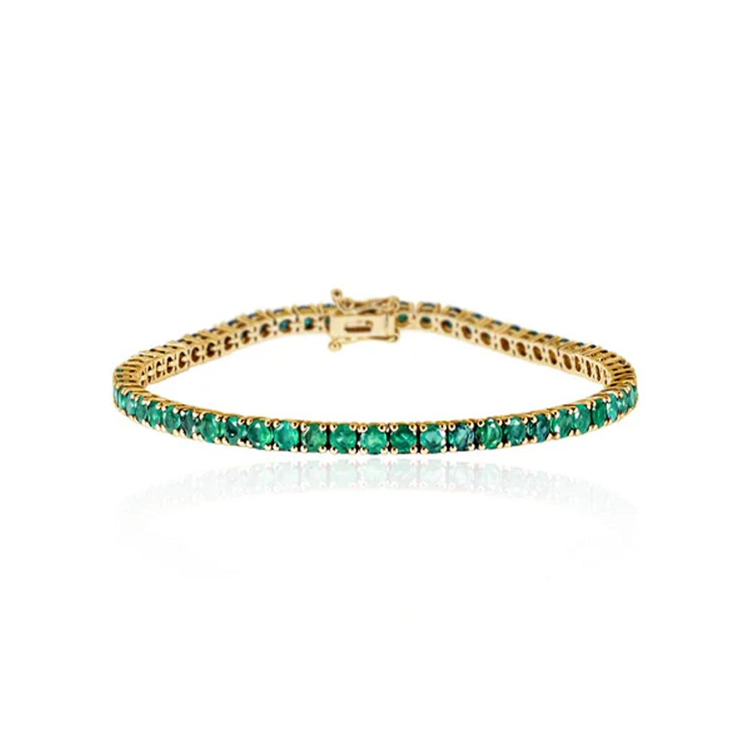 Pulseira Riviera Esmeralda 3mm 4 Garras